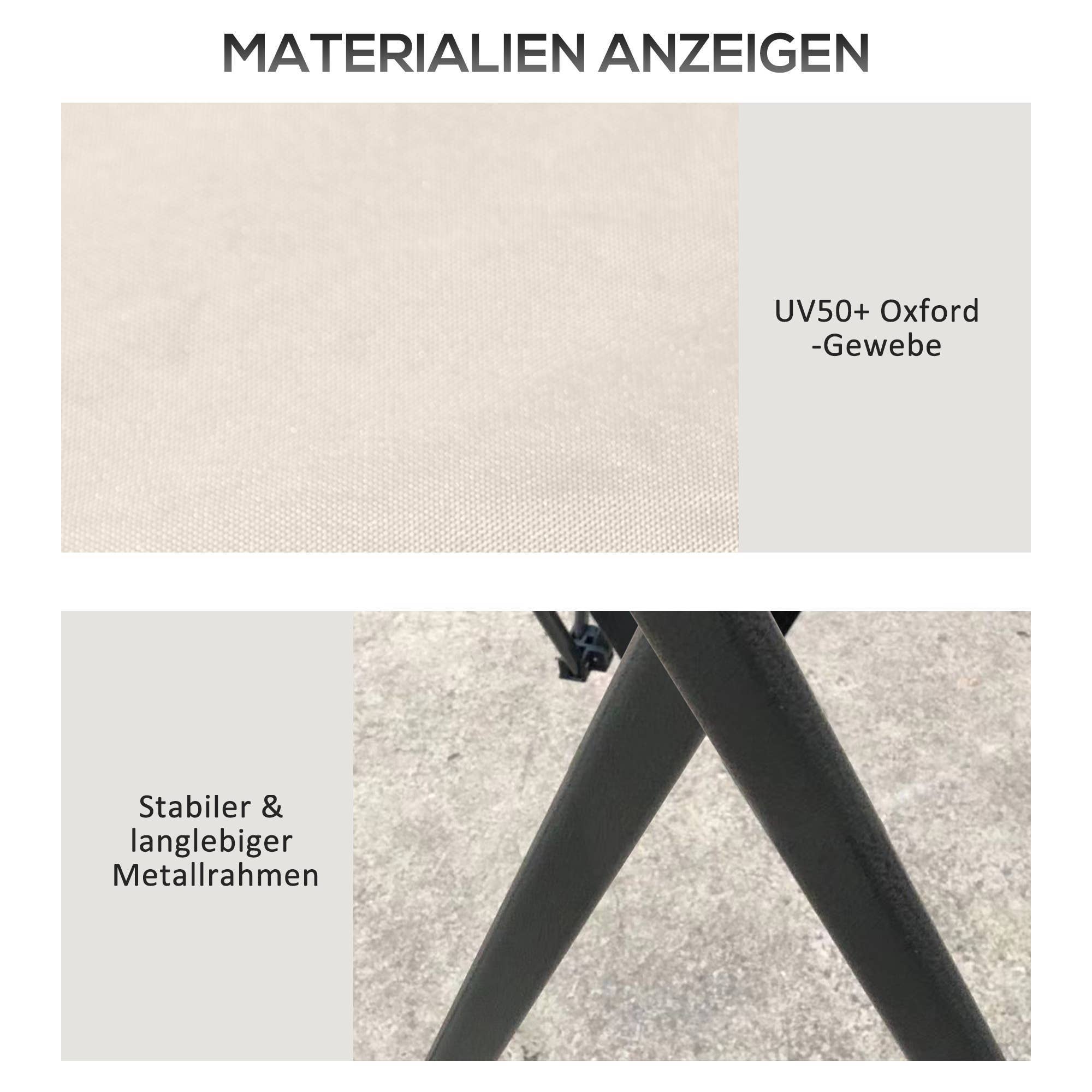 MH Handel GmbH - Folding Gazebo, height adjustable, 4 mesh walls, beige: Beige / 392W x 392D x 283H cm
