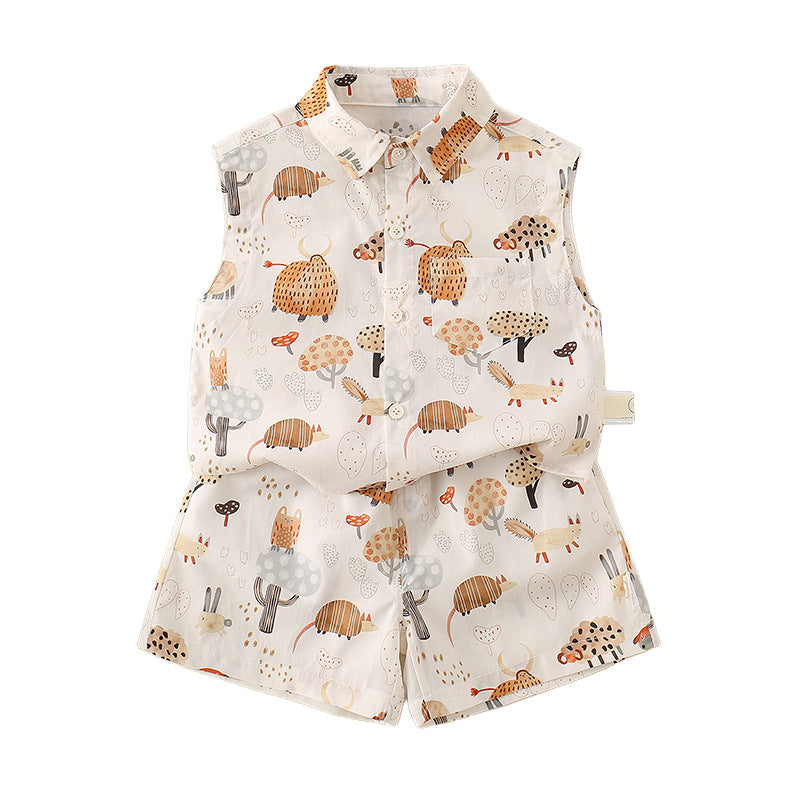 Clothing Baby Boy Outfit Set Lightweight Two-Piece Vest Set