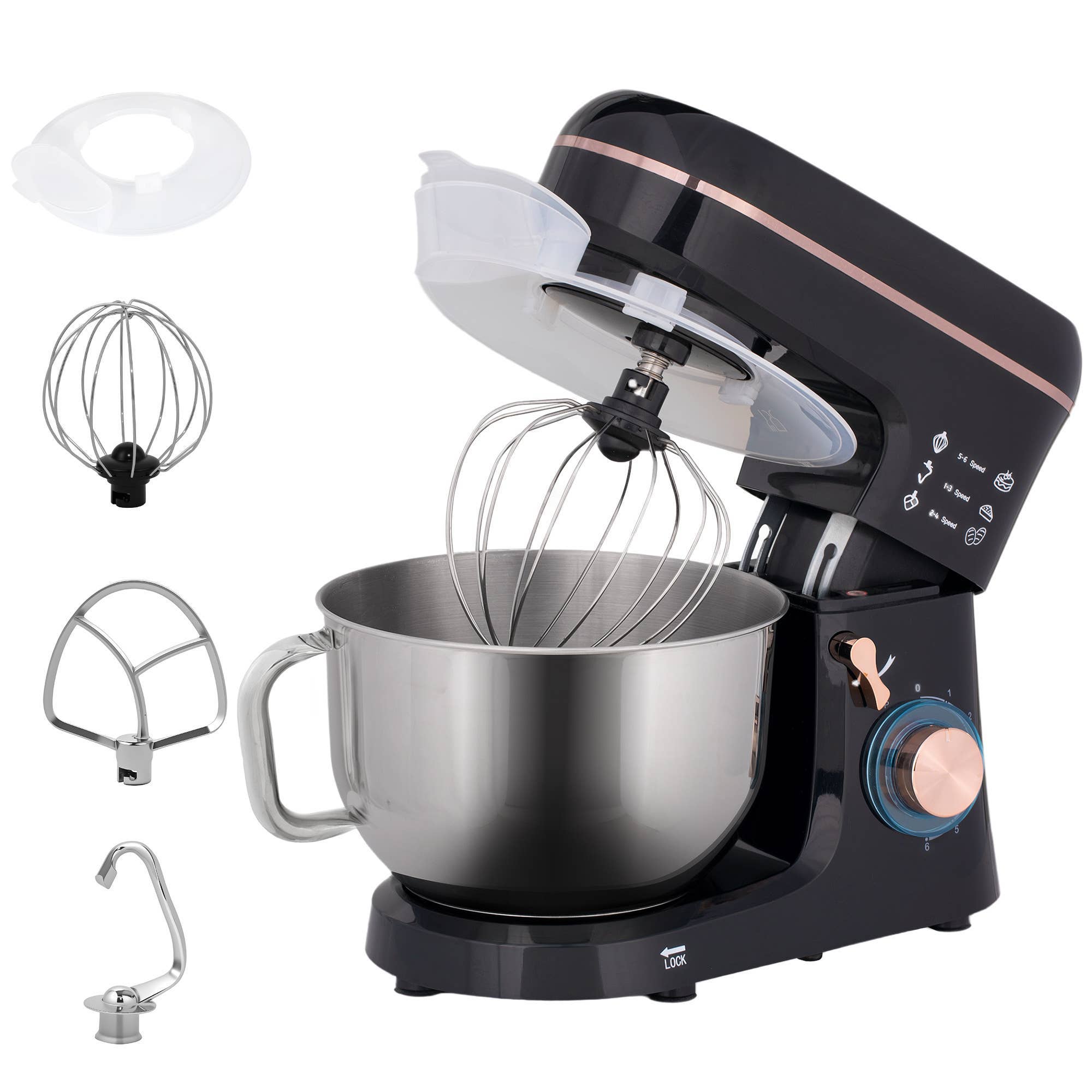 MH Handel GmbH - Blender, food processor, electric whisk, 6 speeds, black: Black / 41 cm x 26 cm x 32 cm