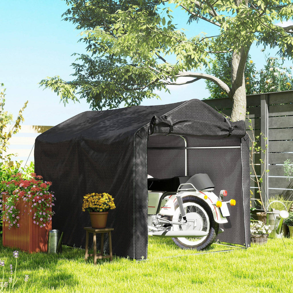 MH Handel GmbH - Waterproof Garage Tent with Door: Black / 220L x 157W x 165H cm
