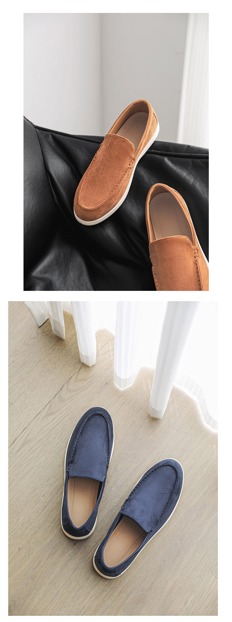 2025 New Men's Suede Beans Shoes Slip-on Lazy Loafers Casual Men's Shoes for B- 2
