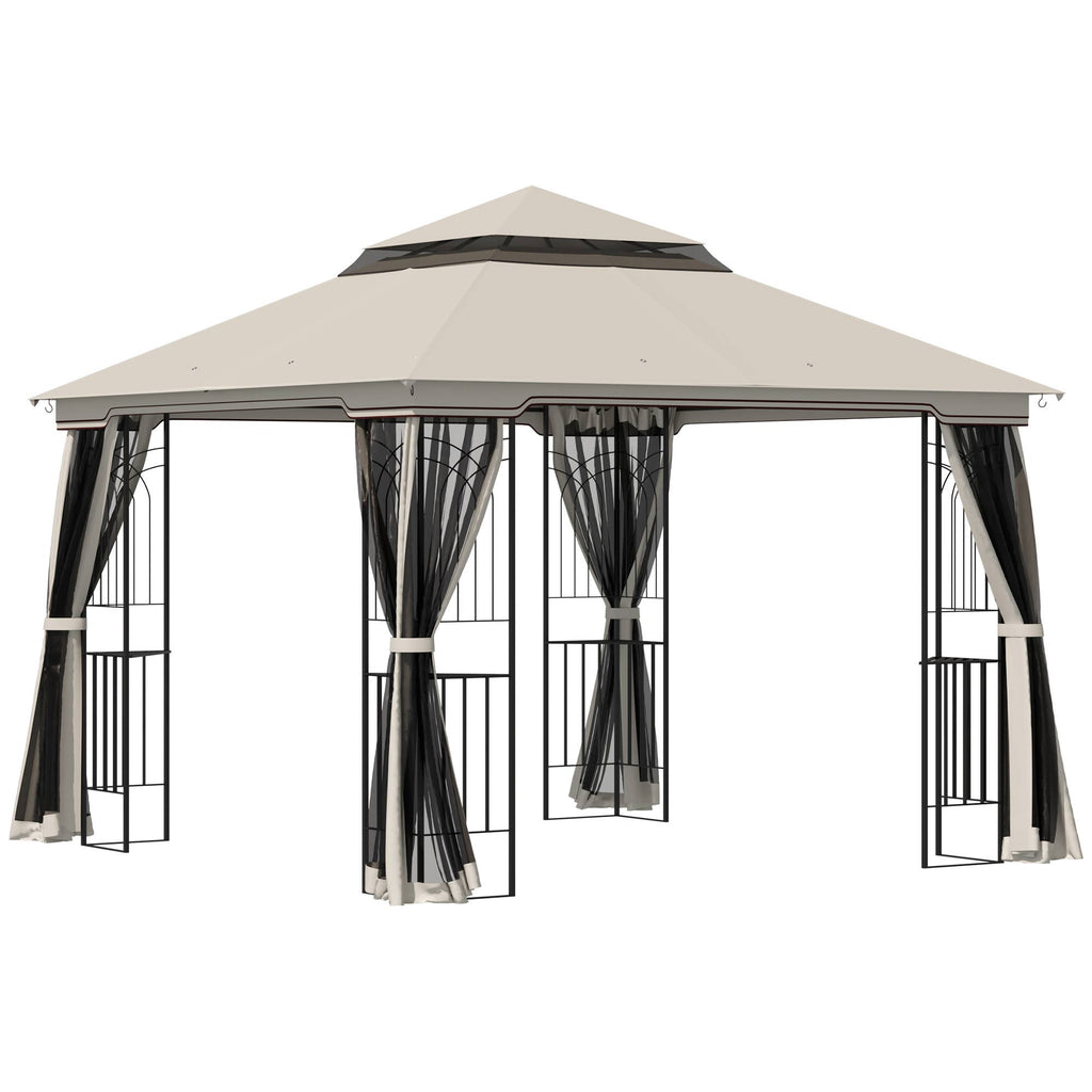 MH Handel GmbH - Garden pavilion with double roof Garden pavilion Garden party tent: Beige / 300L x 300W x 270H m