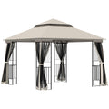 MH Handel GmbH - Garden pavilion with double roof Garden pavilion Garden party tent: Beige / 300L x 300W x 270H m