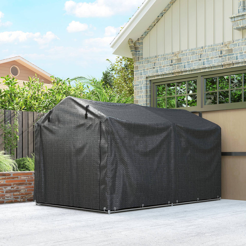 MH Handel GmbH - Waterproof Garage Tent with Door: Black / 220L x 157W x 165H cm