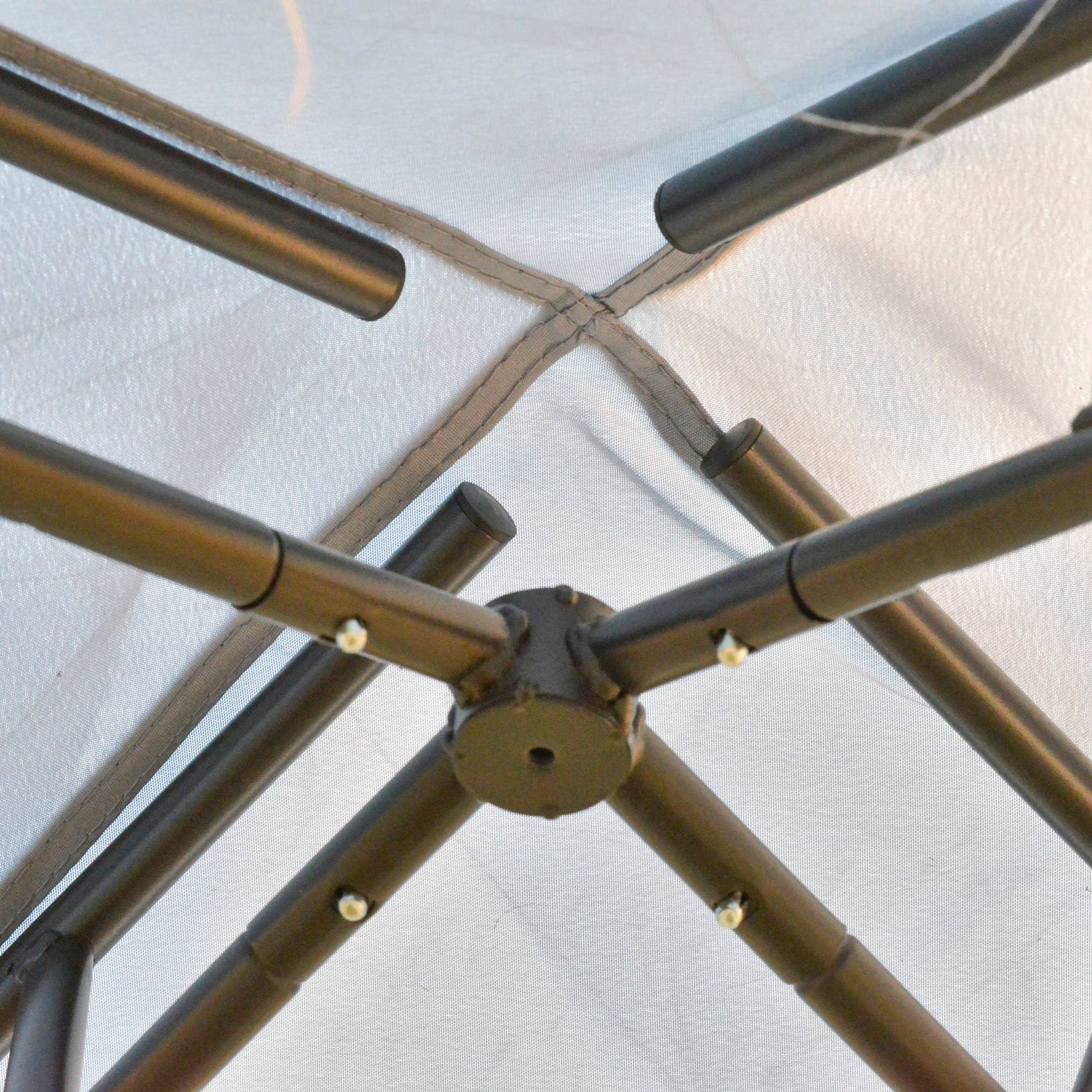 MH Handel GmbH - Gazebo con doppio tetto, grigio chiaro: Grigio chiaro / 294L x 294P x 265A cm