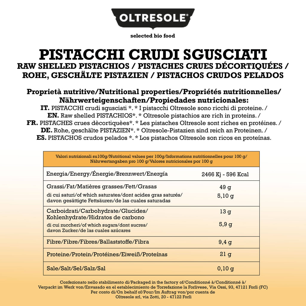 Oltresole - PISTACCHIO CRUDO SGUSCIATO 1 Kg